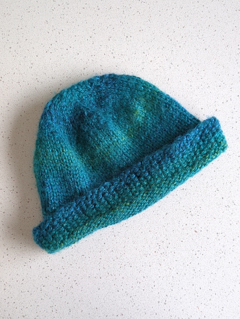 Kids Cozy Knit Beanie in Teal-Green